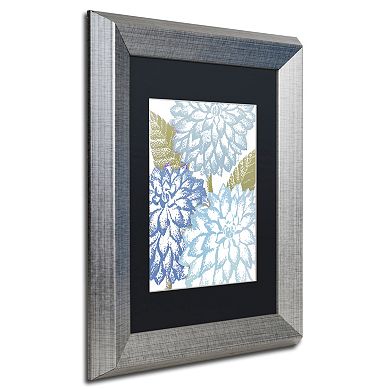 Trademark Fine Art Sea Dahlias I Silver Finish Framed Wall Art