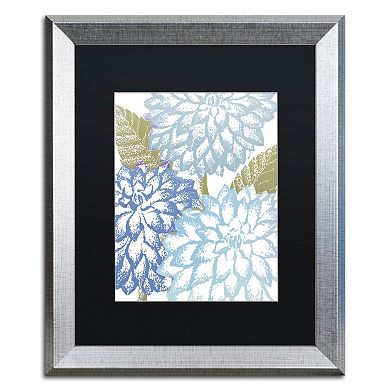 Trademark Fine Art Sea Dahlias I Silver Finish Framed Wall Art