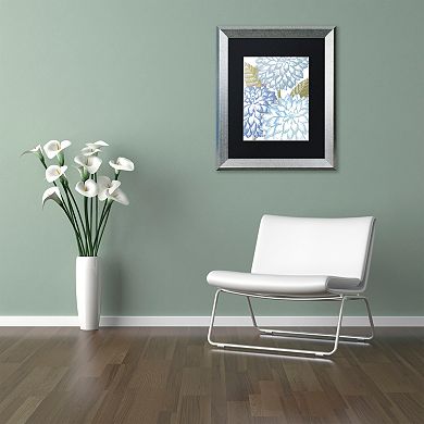 Trademark Fine Art Sea Dahlias I Silver Finish Framed Wall Art