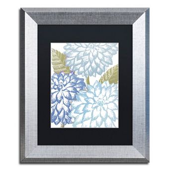 Trademark Fine Art Sea Dahlias I Silver Finish Framed Wall Art