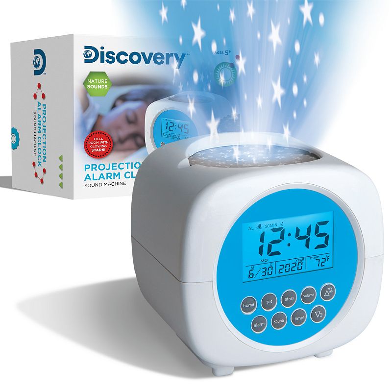 Discovery Projection Alarm Clock, White