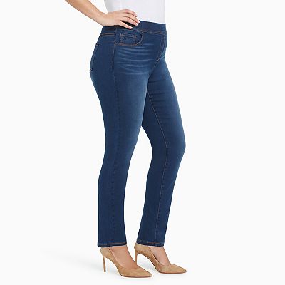 Gloria vanderbilt avery straight leg pull on jeans best sale