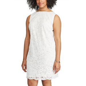 Plus Size Chaps Lace Shift Dress