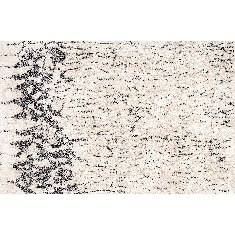 nuLOOM Eskimo Milda Abstract Shag Rug, Natural, 5X8 Ft