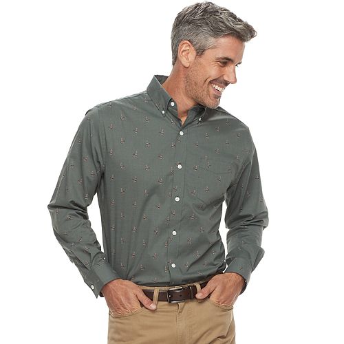 Mens Croft And Barrow® True Comfort Classic Fit Stretch Button Down Shirt