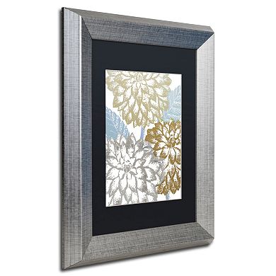 Trademark Fine Art Sea Dahlias II Silver Finish Framed Wall Art