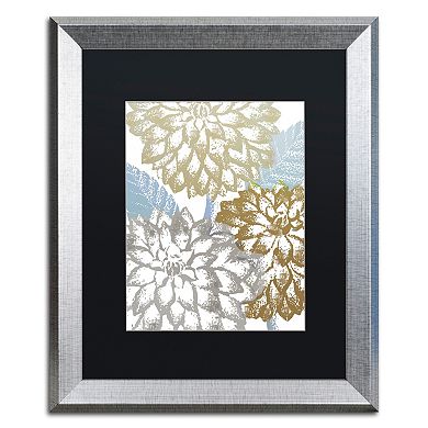 Trademark Fine Art Sea Dahlias II Silver Finish Framed Wall Art