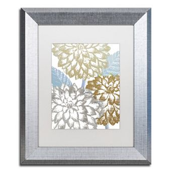 Trademark Fine Art Sea Dahlias II Silver Finish Framed Wall Art