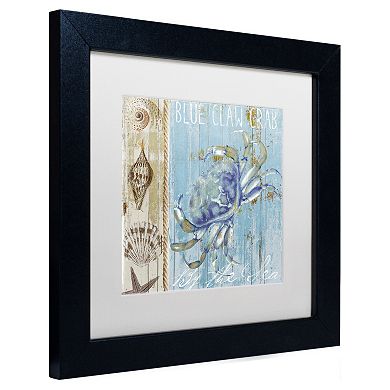 Trademark Fine Art Blue Crab I Black Framed Wall Art