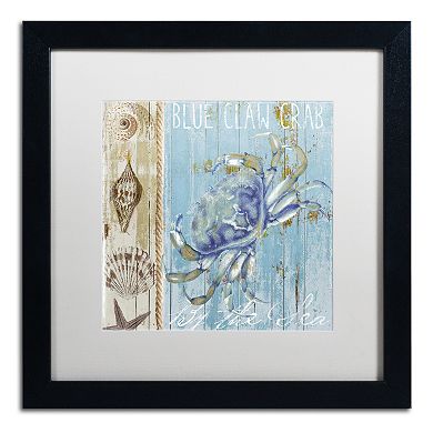 Trademark Fine Art Blue Crab I Black Framed Wall Art