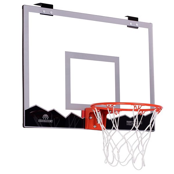 Anzmtosn indoor mini basketball hoop set for kids adults, small over door  play basketball hoop for door abs backboard with 3 replaceme