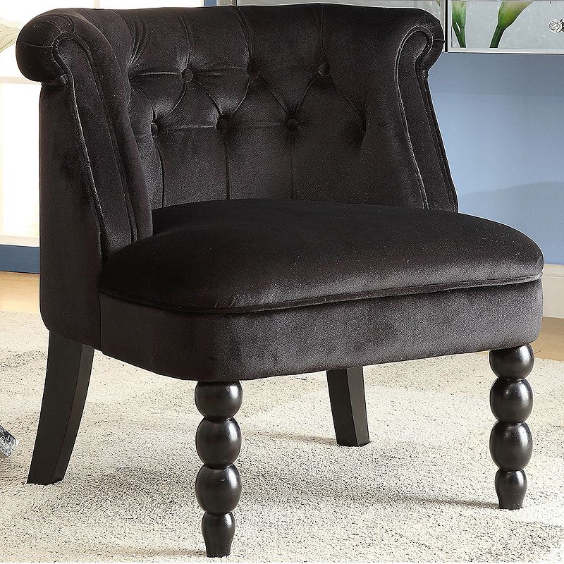79512243 Baxton Studio Flax Tufted Accent Chair, Black sku 79512243