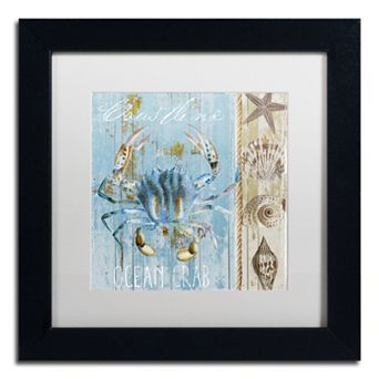 Trademark Fine Art Blue Crab II Black Framed Wall Art