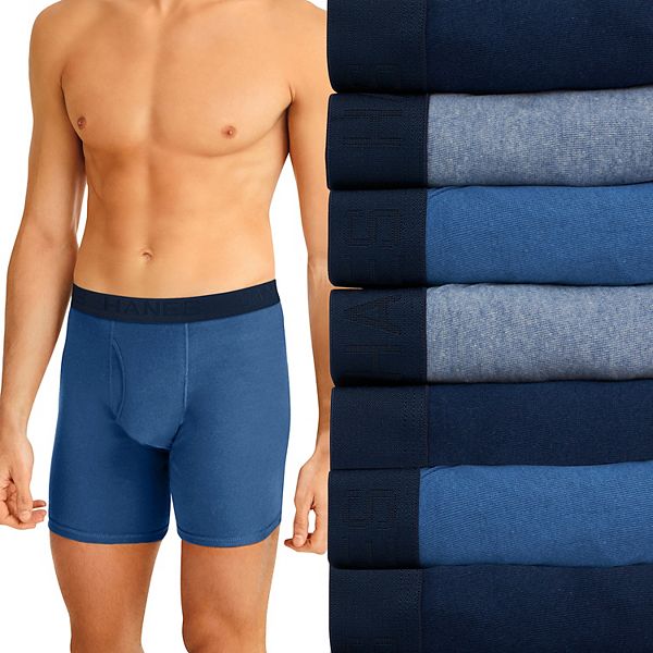 Hanes Ultimate - Paquete de 5 calzoncillos tipo bóxer para hombre, color  azul, talla 2XL, talla 2XL