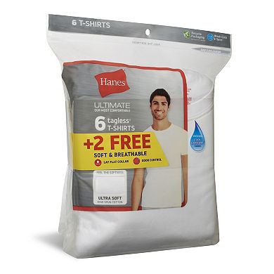 Men's Hanes Ultimate® ComfortSoft 6-pack + 2 Bonus Tees