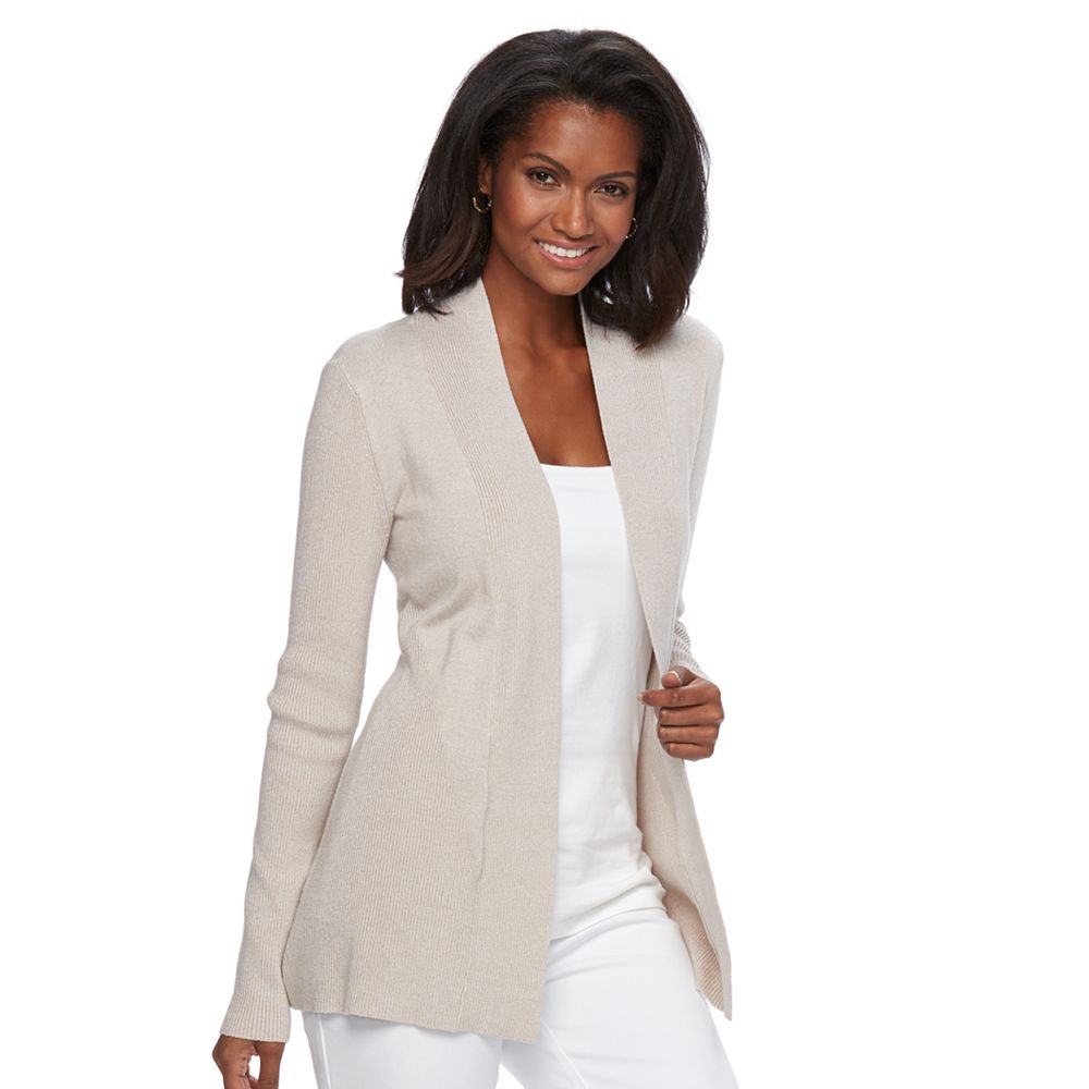 Women's Dana Buchman Ribbed Open-Front Cardigan