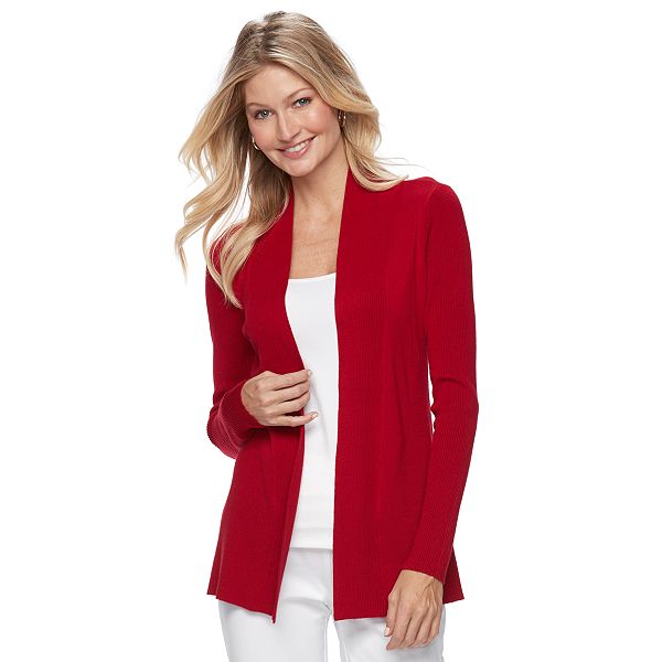 Women s Dana Buchman Ribbed Open Front Cardigan