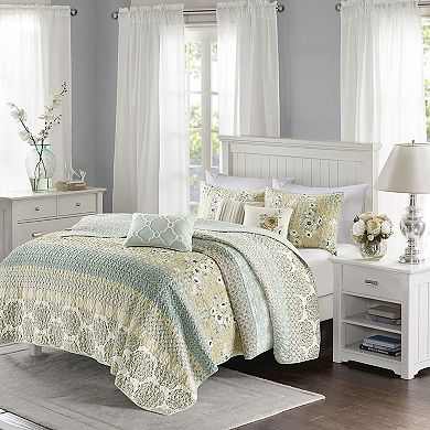 Madison Park 6-piece Felicity Quilt Set with Shams and Decorative Pillows