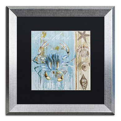 Trademark Fine Art Blue Crab II Silver Finish Framed Wall Art