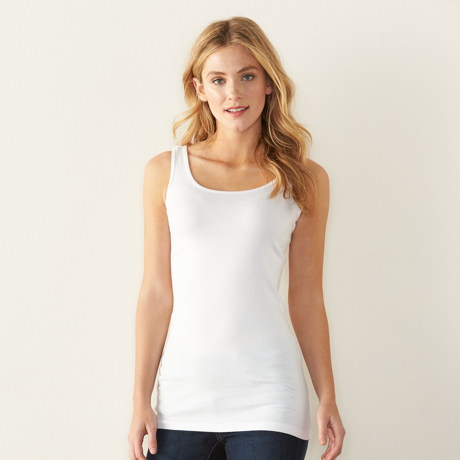 extra long tank tops for layering plus size