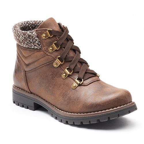 sonoma goods for life spotted women's high heel combat boots