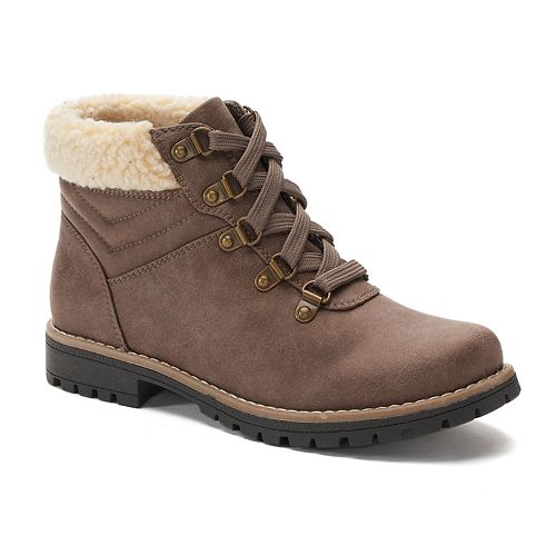 sonoma goods for life spotted women's high heel combat boots