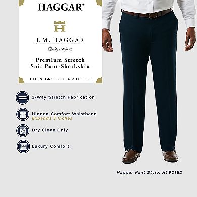 Big & Tall J.M. Haggar Premium Classic-Fit Sharkskin Stretch Flat-Front Suit Pants