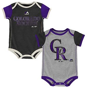 Baby Majestic Colorado Rockies Vintage 2-Pack Bodysuit Set
