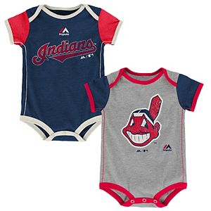 Baby Majestic Cleveland Indians Vintage 2-Pack Bodysuit Set