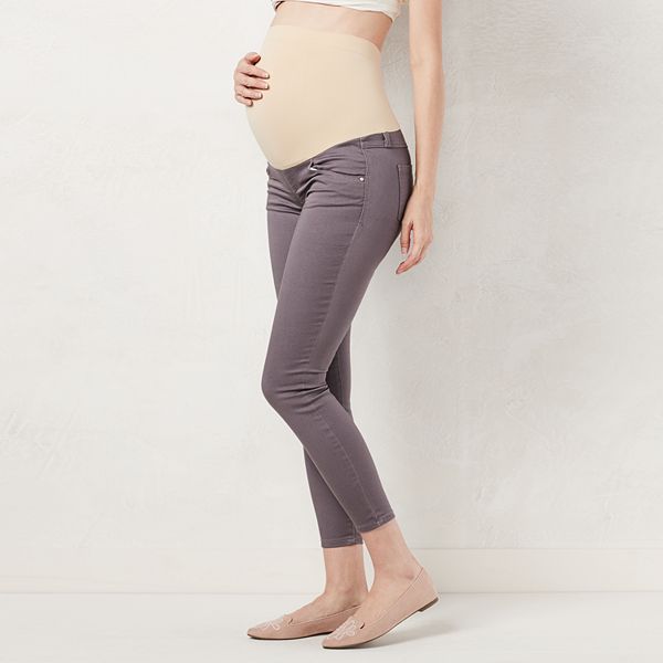 Crossover Panel Brushed Back Skinny Maternity Jeans - Isabel