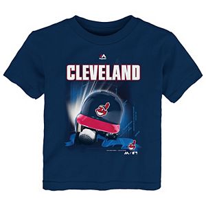 Toddler Majestic Cleveland Indians Kinetic Helmet Tee