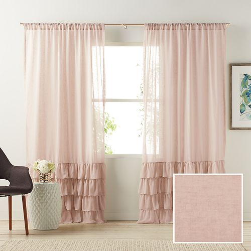 Lc Lauren Conrad 1 Panel Kate Ruffle Sheer Curtain