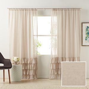 LC Lauren Conrad Kate Ruffle Sheer Curtain