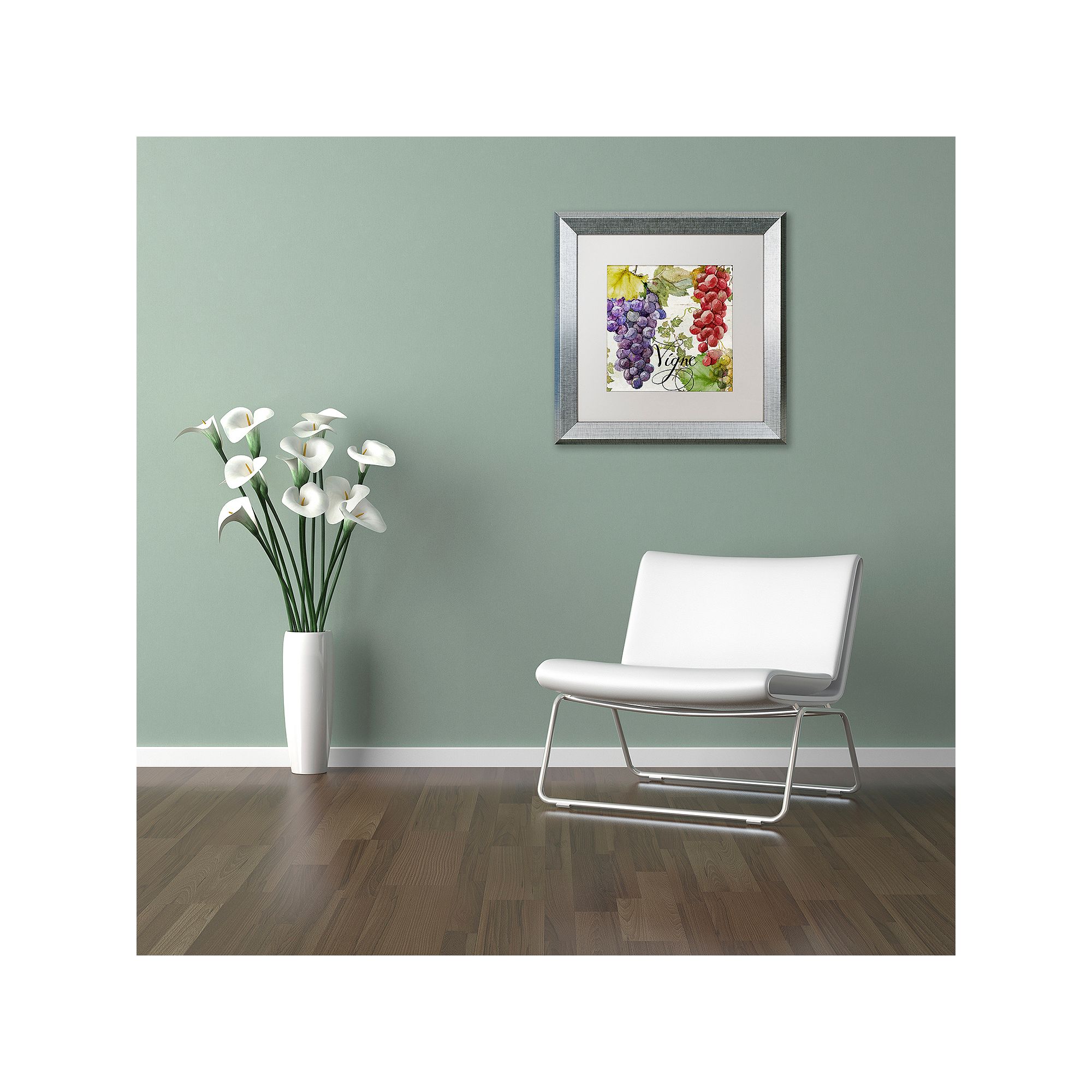 Trademark Fine Art Wines Of Paris I Silver Finish Framed Wall Art, White