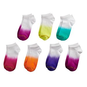 Girls 7-16 GOLDTOE 6-pack + 1 Bonus Dip-Dye Liner Socks