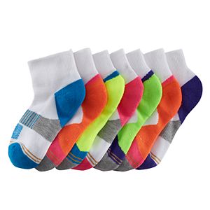 Girls 7-16 GOLDTOE 6-pack + 1 Bonus Colorblock 1/4-Crew Socks