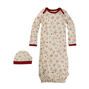 Baby Burt's Bees Baby Organic Holiday Snowflake Family Pajamas Nightgown & Cap Set
