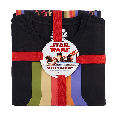 Men's Star Wars Rainbow "The Force Is Strong" Tee & Microfleece Lounge Pants Set