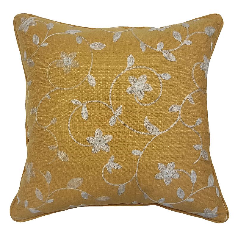 HFI La Mayflower Throw Pillow, Yellow, 20X20