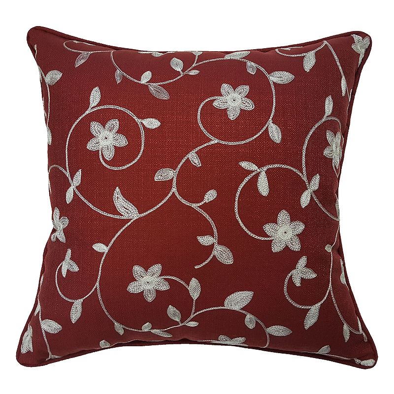 HFI La Mayflower Throw Pillow, Red, 20X20