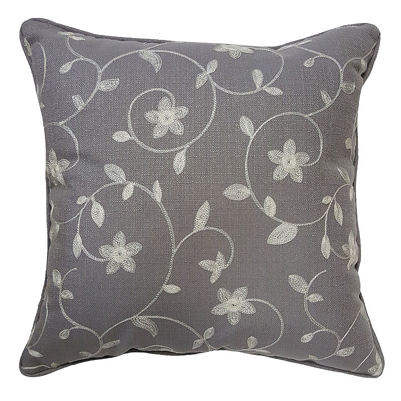 HFI La Mayflower Throw Pillow, Grey, 20X20