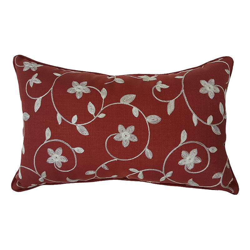 HFI La Mayflower Oblong Throw Pillow, Red, 15X24