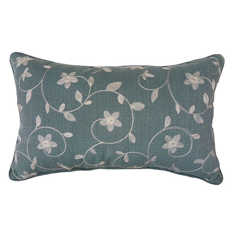 HFI La Mayflower Oblong Throw Pillow, Blue, 15X24