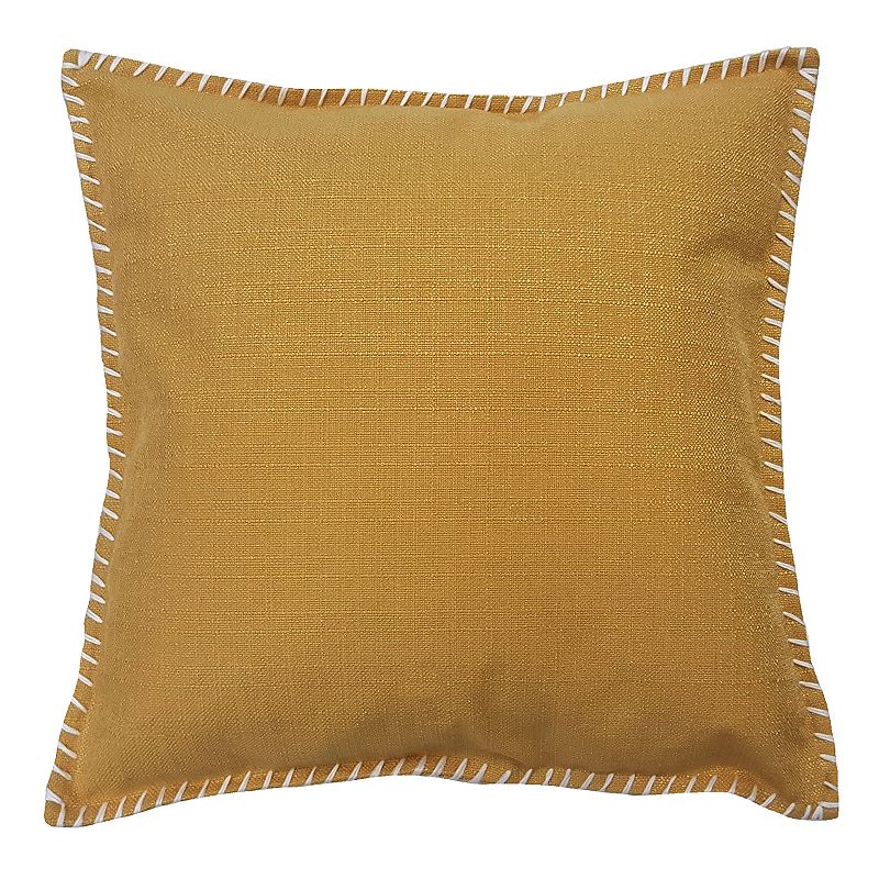 39307712 HFI Dynasty Whipstitch Throw Pillow, Yellow, 18X18 sku 39307712