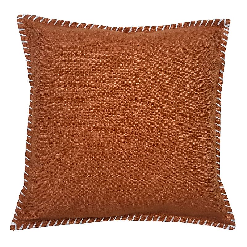 HFI Dynasty Whipstitch Throw Pillow, Orange, 18X18