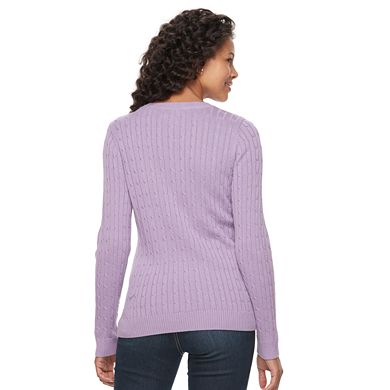 Women's Croft & Barrow® Cable-Knit Sweater