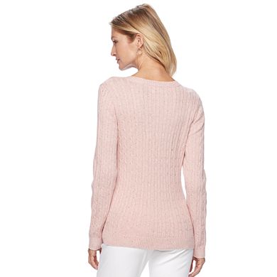 Women's Croft & Barrow® Cable-Knit Sweater