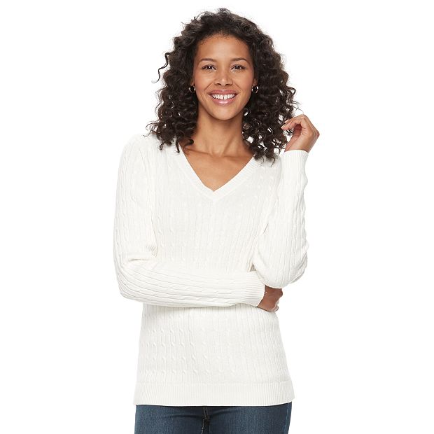 Women's Croft & Barrow® Cable-Knit Sweater