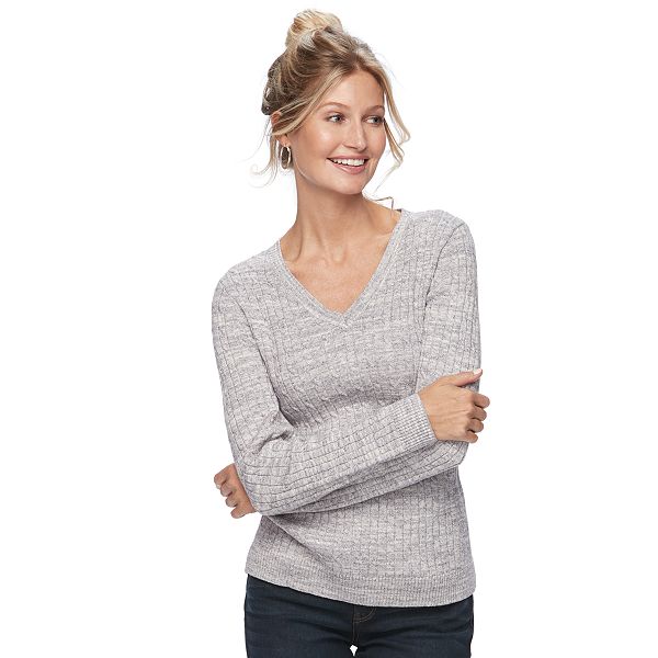 Women's Croft & Barrow® Cable-Knit Sweater