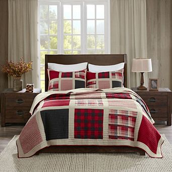 Woolrich 3 pc Huntington Plaid Cotton Quilt Set with Shams
